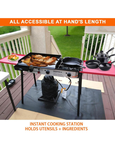 Juego de Estantes Laterales Plegables BBQ Future para Estufas de 3 Quemadores