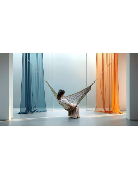 Hamaca Colgante de Malla Alomejor 240x80 cm Beige Resistente