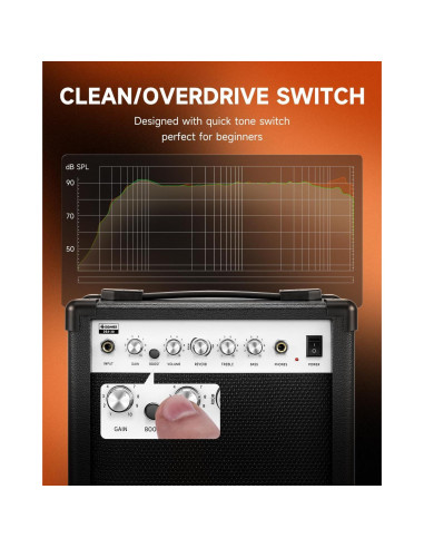 Amplificador de guitarra eléctrica Donner DEA-20 20W con efectos