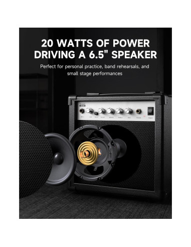 Amplificador de guitarra eléctrica Donner DEA-20 20W con efectos