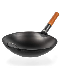 Wok YOSUKATA 35 cm Acero al Carbono Fondo Redondo