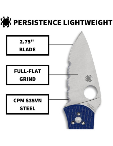 Cuchillo de bolsillo Spyderco Persistence Lightweight 6.99 cm FRN azul