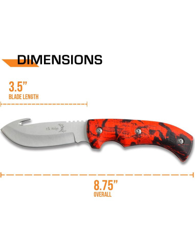 Cuchillo de Hoja Fija Elk Ridge ER-274RC 22.23 cm Acero Inoxidable