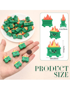 Conjunto de 40 Adornos de Basurero de Resina Verde - Arrowbash 2