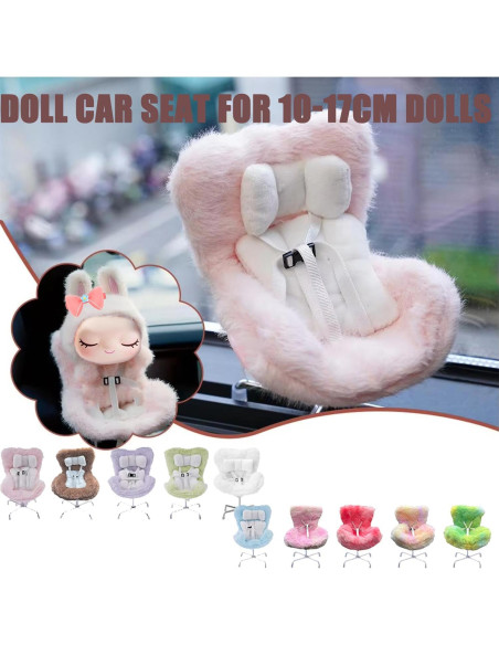 Asiento de Coche para Muñecas Genérico Verde Amarillo 10-17 cm