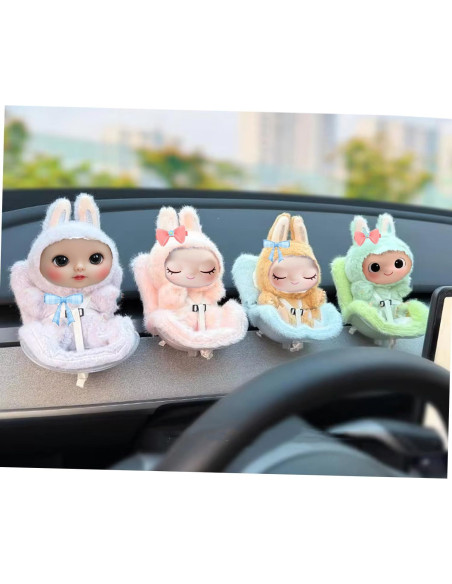 Asiento de Coche para Muñecas Genérico Verde Amarillo 10-17 cm