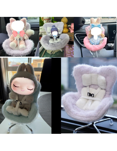 Asiento de Coche para Muñecas Genérico Verde Amarillo 10-17 cm