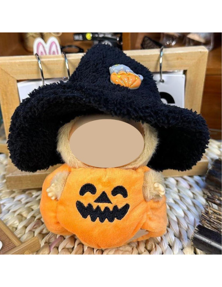 Disfraz de Halloween para Muñeca Labubu 15-17cm - Calabaza y Sombrero