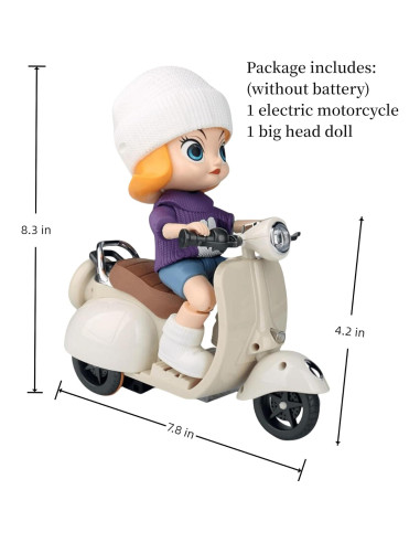 Juguete Scooter Acrobático Liotww con Luz y Música - Blanco Roto