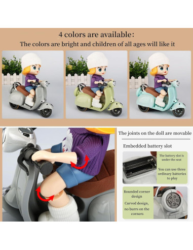 Juguete Scooter Acrobático Liotww con Luz y Música - Blanco Roto