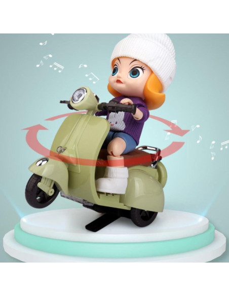 Juguete Scooter Acrobático Liotww con Luz y Música - Blanco Roto