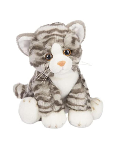 Gato atigrado gris de peluche Ganz 30 cm - Juguete suave
