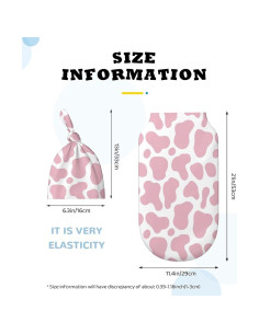 Manta de Envoltura para Bebé Qiohoey Estampado Vaca Rosa 2