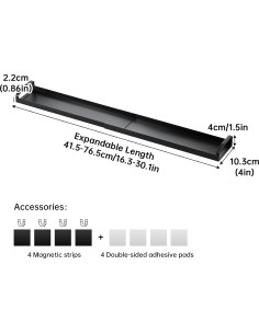 Estante Magnético Expandible para Especias WOCHUANGSI Negro 2