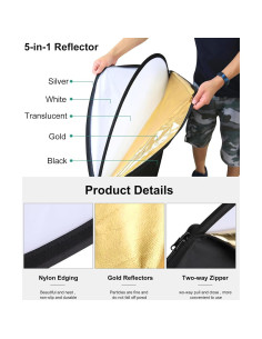 Reflector Plegable 5-en-1 PULUZ 60cm para Fotografía 2