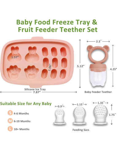 Alimentador de Frutas JEXFUN + Moldes de Paletas para Bebés