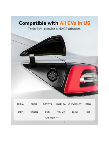 Cargador de EV WOLFBOX WE40 Nivel 2 40A J1772 7.62m