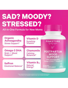 Suplemento Postparto Pink Stork - Apoyo Estado de Ánimo 60 Cápsulas 2