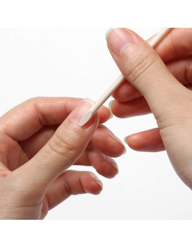 100 Palitos de Madera Naranja Doble Lado para Manicura