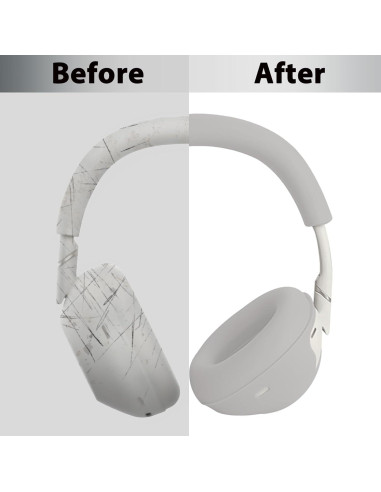 Funda de Silicona Adhiper para Auriculares Sony WH-1000XM6 - Plata