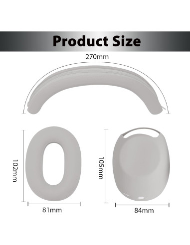 Funda de Silicona Adhiper para Auriculares Sony WH-1000XM6 - Plata