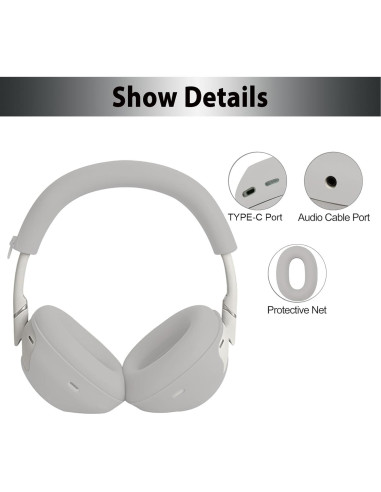 Funda de Silicona Adhiper para Auriculares Sony WH-1000XM6 - Plata