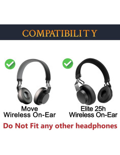 Almohadillas de Gel Refrigerante SOULWIT para Auriculares Jabra Move/Elite 25h - Blanco 2