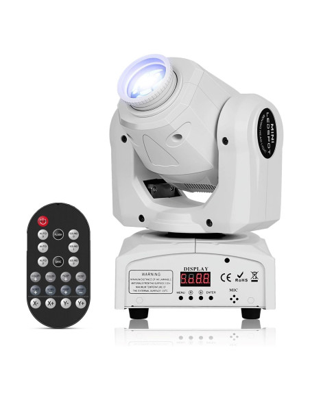 U`King 60W Luz Cabeza Móvil LED RGBW 8 Gobos DMX 512