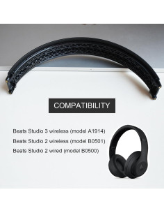 Banda de Repuesto YzccSX para Auriculares Beats Studio 3 - Negro Mate 2