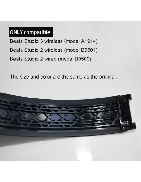 Banda de Repuesto YzccSX para Auriculares Beats Studio 3 - Negro Mate