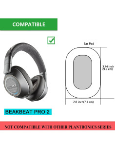 Cojines de oído JARMOR para Plantronics BackBeat Pro 2 Gris 2