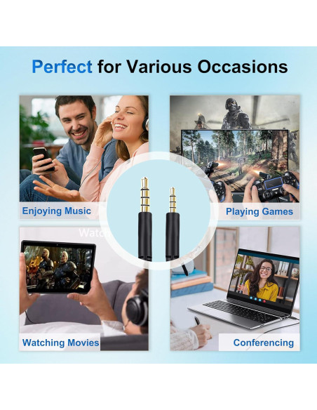 Cable de Audio Aux 3.5mm a 2.5mm Callez para Auriculares Bose y JBL Cable de Audio Aux 3.5mm a 2.5mm Callez para Auriculares Bose y JBL