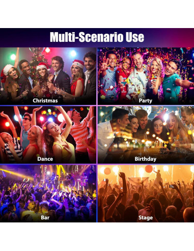 U`King 60W Luz Cabeza Móvil LED RGBW 8 Gobos DMX 512