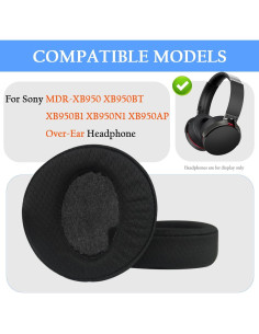 Almohadillas de Repuesto Adhiper para Auriculares Sony MDR-XB950BT 2