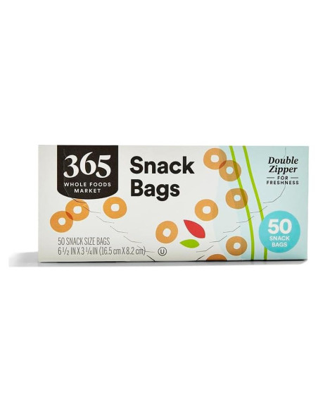 Bolsas de Almacenamiento Snack 365 Whole Foods 50 Unidades