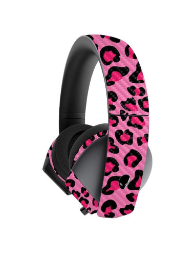 Carcasa de Fibra de Carbono MightySkins para Auriculares Alienware 7.1 - Leopardo Rosa