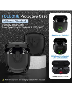 Funda AIBEAMER para Bose QuietComfort Earbuds II - Negro 2