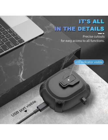 Funda AIBEAMER para Bose QuietComfort Earbuds II - Negro