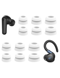 Puntas de Flange Doble A-Focus para Soundcore P40i P30i P20i - Silicona Suave, 6 Pares