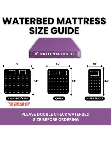 Colchón de Agua Sin Olas Blue Magic Reina 95% Fibra Reforzada