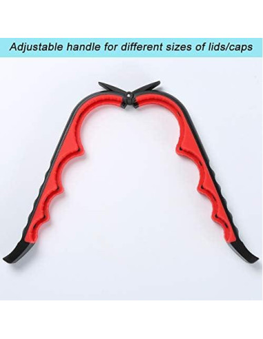 Abre frascos ergonómico Otstar para personas con artritis - Negro y Rojo