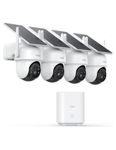 Cámaras de Seguridad AOSU Kit 4 Inalámbricas Solar 2K