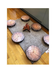 Almohada Decorativa Redonda HYSEAS Tronco Gris Oscuro 35.56cm 2