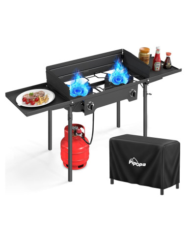Estufa de Campamento Propano Pipopa 2 Quemadores 150,000 BTU