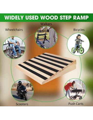 Rampa de Umbral de Madera Yeezoo 27.9x17.7x7.6 cm 800 kg