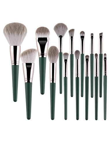 Juego de Brochas de Maquillaje 14 Piezas Rijaho Veganas