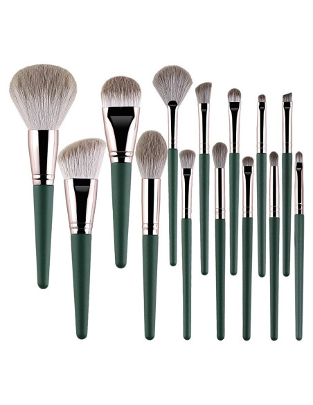 Juego de Brochas de Maquillaje 14 Piezas Rijaho Veganas Juego de Brochas de Maquillaje 14 Piezas Rijaho Veganas