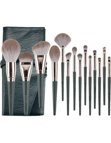 Juego de Brochas de Maquillaje 14 Piezas Rijaho Veganas