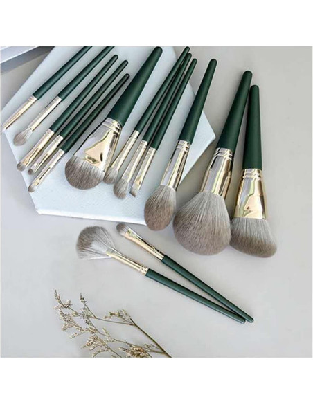 Juego de Brochas de Maquillaje 14 Piezas Rijaho Veganas Juego de Brochas de Maquillaje 14 Piezas Rijaho Veganas