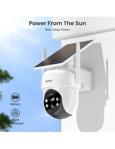 Cámaras de Seguridad AOSU Kit 4 Inalámbricas Solar 2K